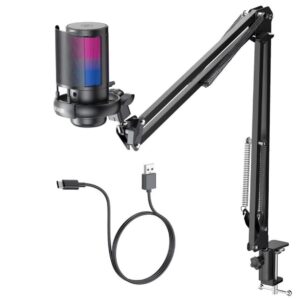 Microphone USB ME6S-35 pour PC, Micro de jeu pour PS4/ PS5/ Mac/Phone